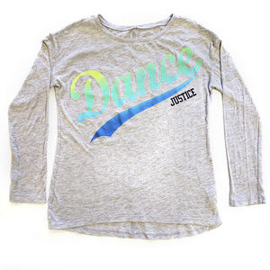 JUSTICE • Girl's DANCE Gray Long Sleeve Tee